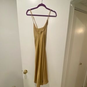 Verona Cowl DressTrue Gold Luxe Satin
